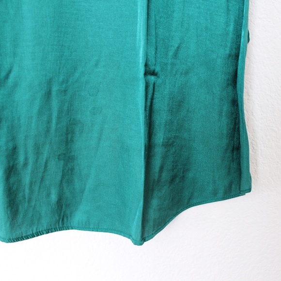 ♡ Kai-aakmann Green Satin Chiffon Layered Top ♡ - Picture 3 of 5